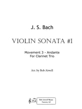 Bach Andante: Arr. for Clarinet Trio P.O.D cover